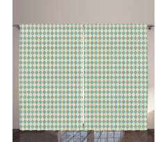 Retro Argyle Pattern Curtain
