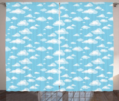Cartoon Sky Clouds Curtain