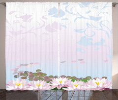 Water Lilies Pattern Curtain