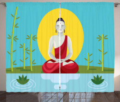 Meditating Monk Yoga Curtain