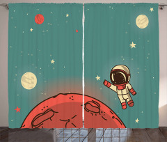 Doodle Cosmonaut Curtain