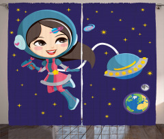 Little Girl in Space Curtain