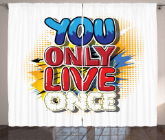 Cartoon Style Life Message Curtain