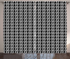 Black and White Tile Curtain