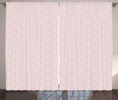 Soft Pinkish Motif Curtain