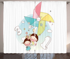 Happy Kids Playing Curtain