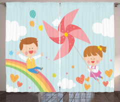 Children on Rainbow Curtain