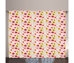 Springtime Poppy Art Curtain