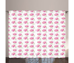 Pink Peony Garden Curtain