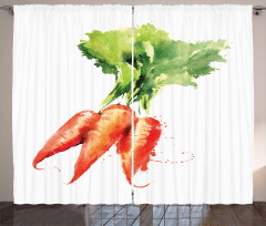 Watercolor Carrot Curtain