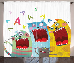 Cartoon Cats and Rat Curtain