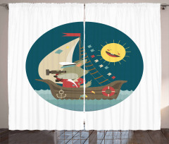 Wolf Captain Boat Curtain