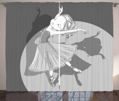 Ballerina Girl Shadow Curtain
