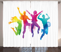 Rainbow Colored Teens Curtain