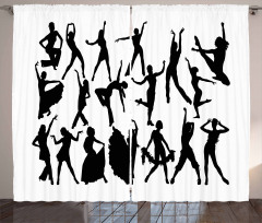 Dancer Silhouettes Curtain