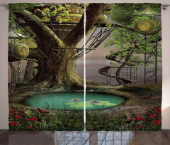 Enchanted Tree Fort Pond Curtain