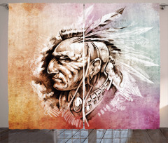 American Native Sketch Curtain