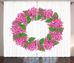 Pink Blossoms Wreath Curtain