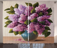 Lilac Bouquet Artwork Curtain