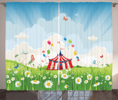 Sunny Sky Grass Tent Curtain