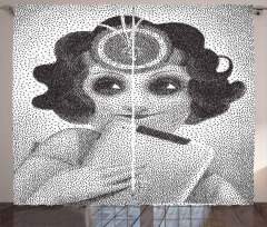 Pointillistic Pencil Art Curtain