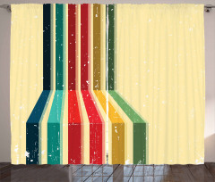 Vintage Colorful Strips Curtain