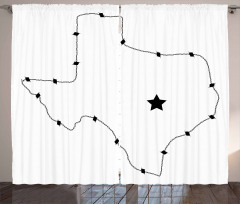 Barbed Wire Map Curtain