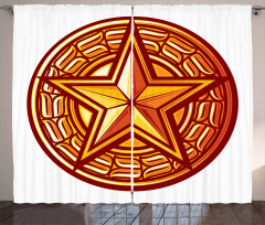 Seal Design in Warm Tones Curtain