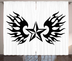 Flame Wings Design Curtain
