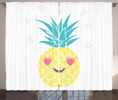 Heart Eyes Pineapple Curtain