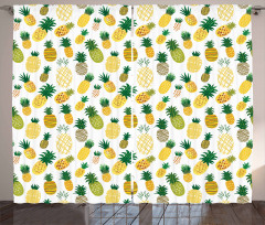 Cartoon Fruits Pineapples Curtain