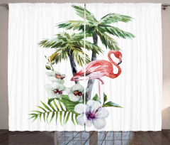 Watercolor Art Trees Curtain