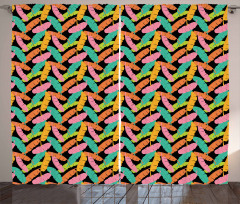 Colorful Banana Leaves Curtain