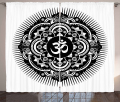 Oriental Tattoo Art Mandala Curtain