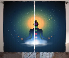 Meditating Woman Chakra Curtain