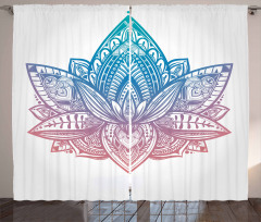 Tribal Boho Lotus Flower Curtain