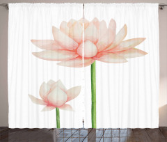 Pastel Blooming Lotus Curtain