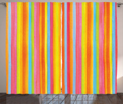 Vertical Colorful Lines Curtain