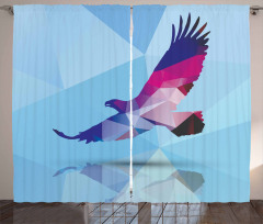 Polygonal Bird Design Curtain