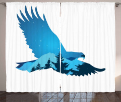 Bird Silhouette Design Curtain