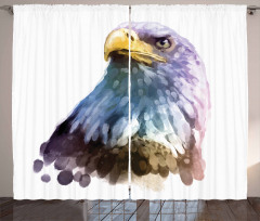 Watercolor Bald Eagle Curtain