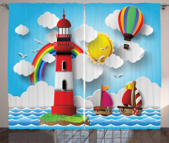 Kids Coast Cartoon Curtain
