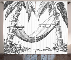 Hammock Palm Trees Curtain