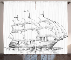 Medieval Ship Sea Curtain