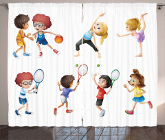 Exercising Children Curtain