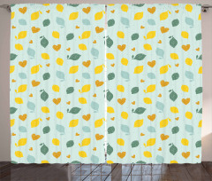 Scribbled Lemon Design Curtain
