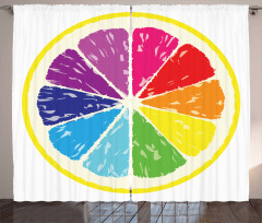 Rainbow Citrus Slice Curtain
