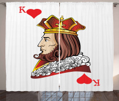 King of Heart Play Card Curtain