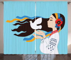 Girl with Peace Dove Curtain