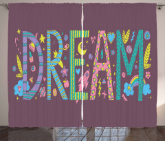 Doodle Art Dream Word Curtain